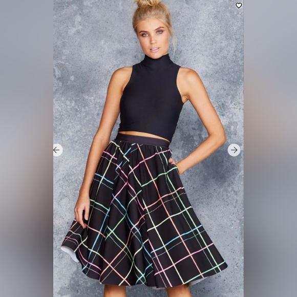 Blackmilk Dresses & Skirts - Blackmilk Tartan Neon Pocket Midi Skirt